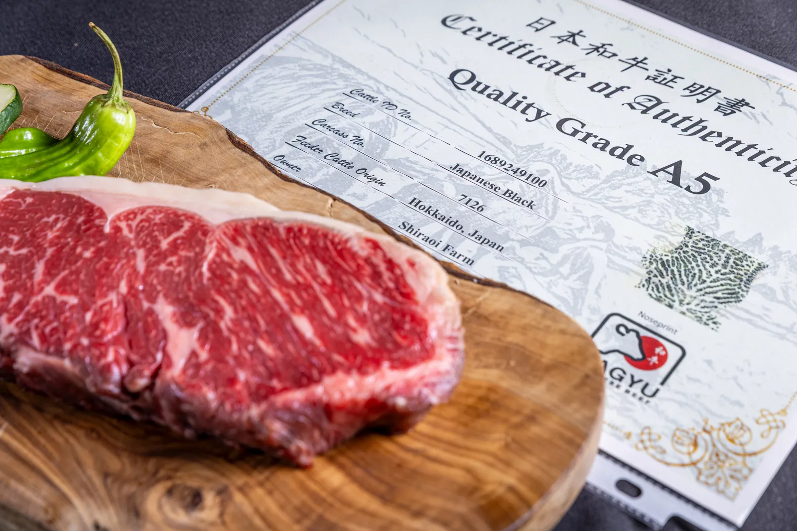 A5 Wagyu with certificate of authenticity